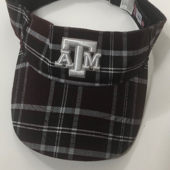Top of the World Other - Men’s A&M hat Visor plaid maroon, green and white